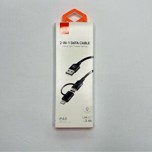 NWOT Mcdodo 2-in-1 Quick Charge Data Cable Android Type C & Apple Lighting 4FT